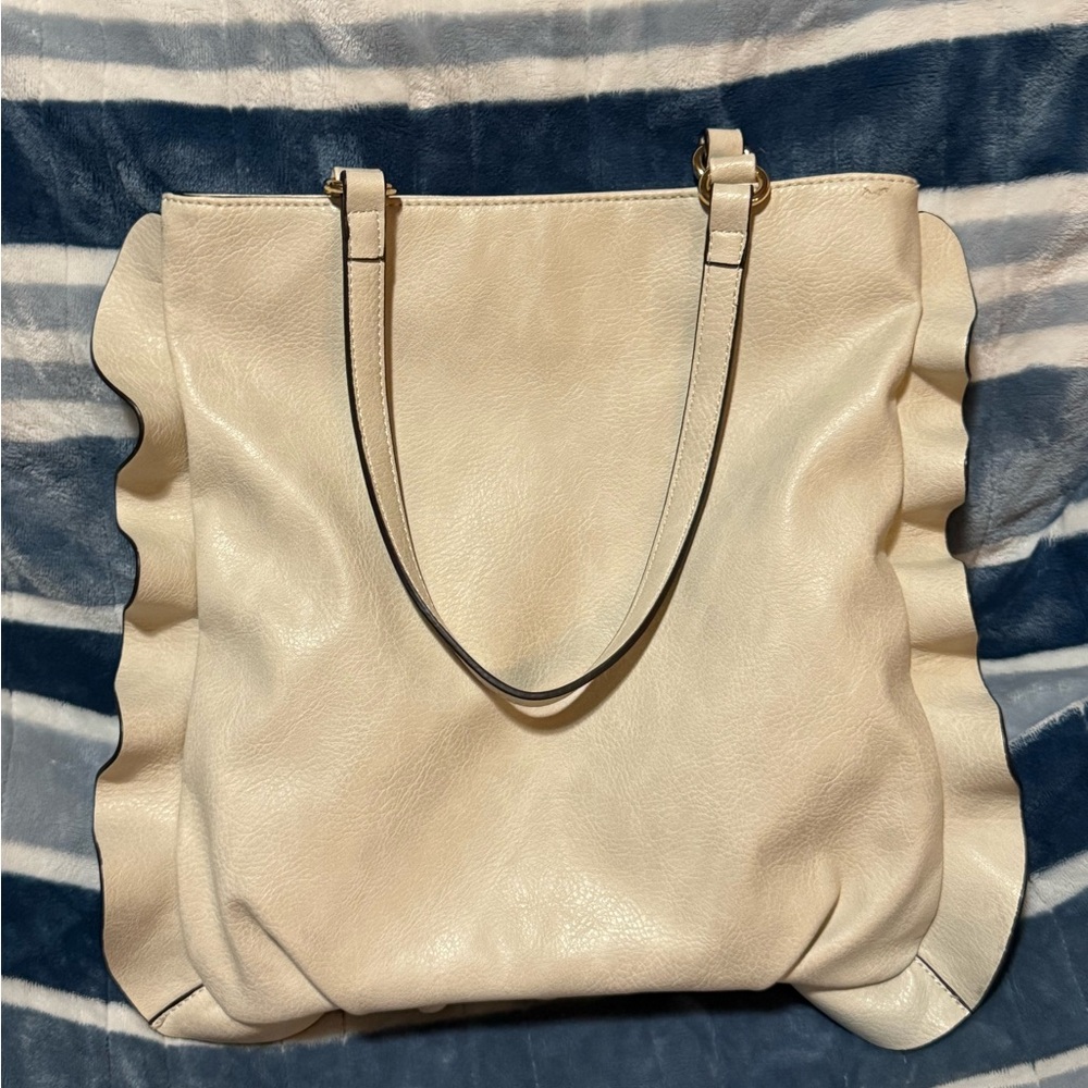 Sole Society cream color women’s ruffled bag